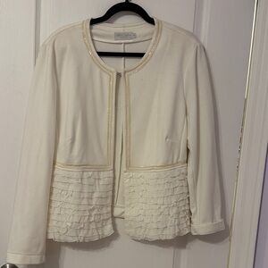 Elegant Cream Ruffle Blazer